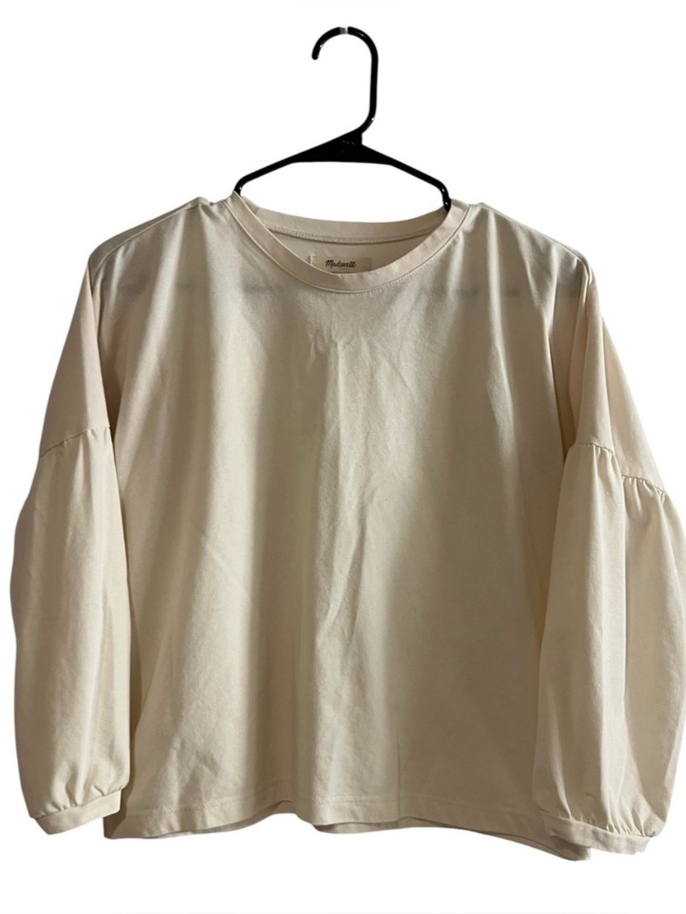 Madewell cream relaxed shirt with cute sleeves